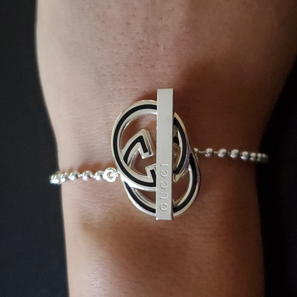 Gucci Interlocking Gg Black/Silver 925 Women's To… - image 2